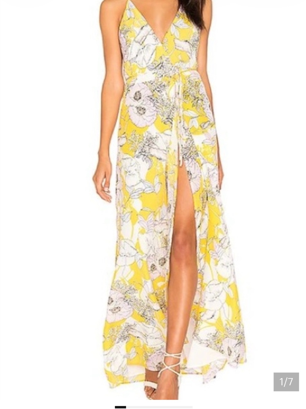 Yumi Kim Yellow Floral Wrap Maxi Dress